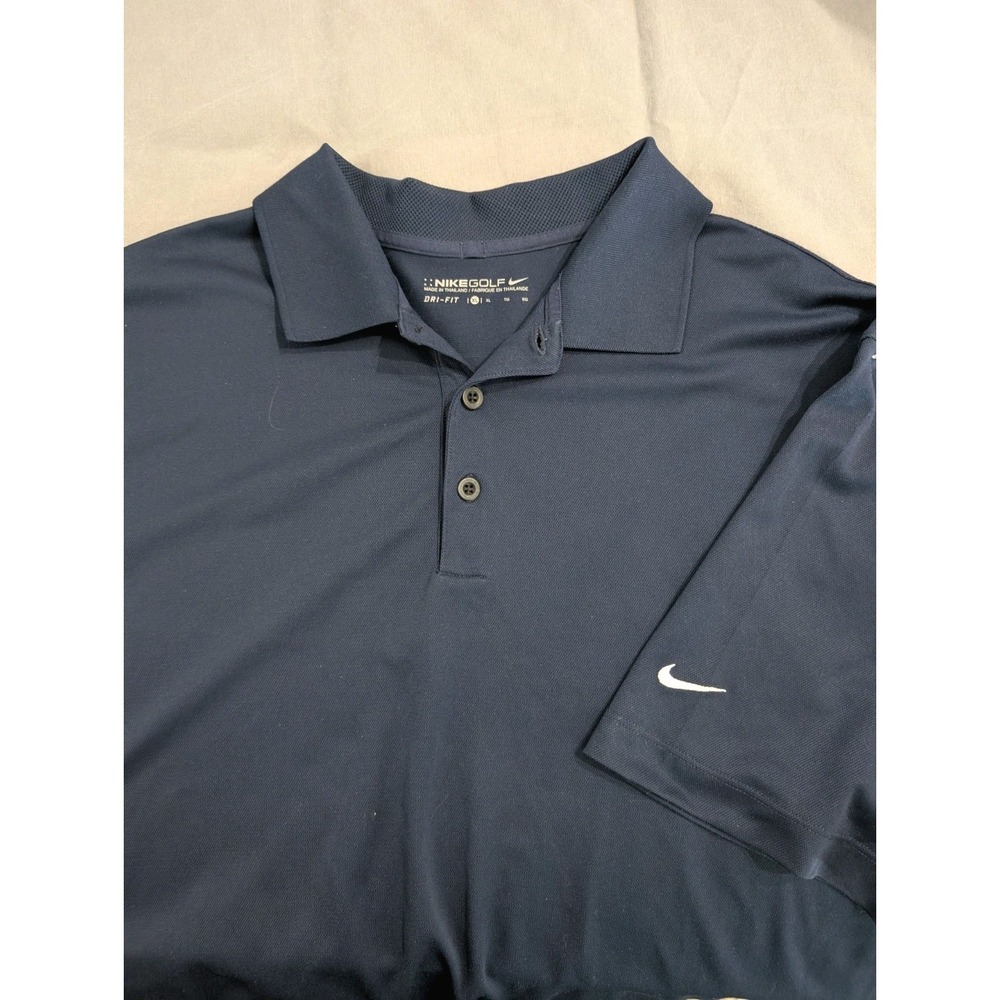 Nike Golf Dri-FIT Polo Shirt Men XL Navy Blueβ Athletic Performance Short Sleeve